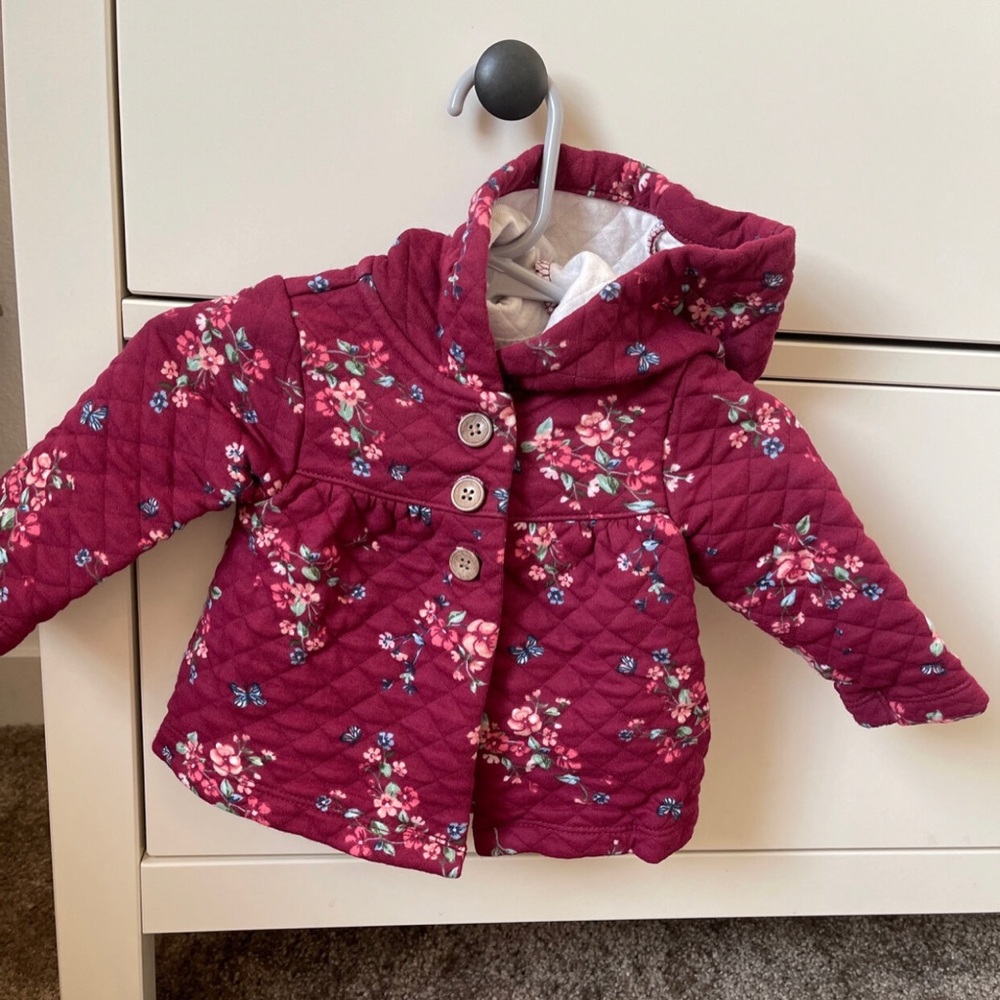Baby girl quilt hooded jacket 6M